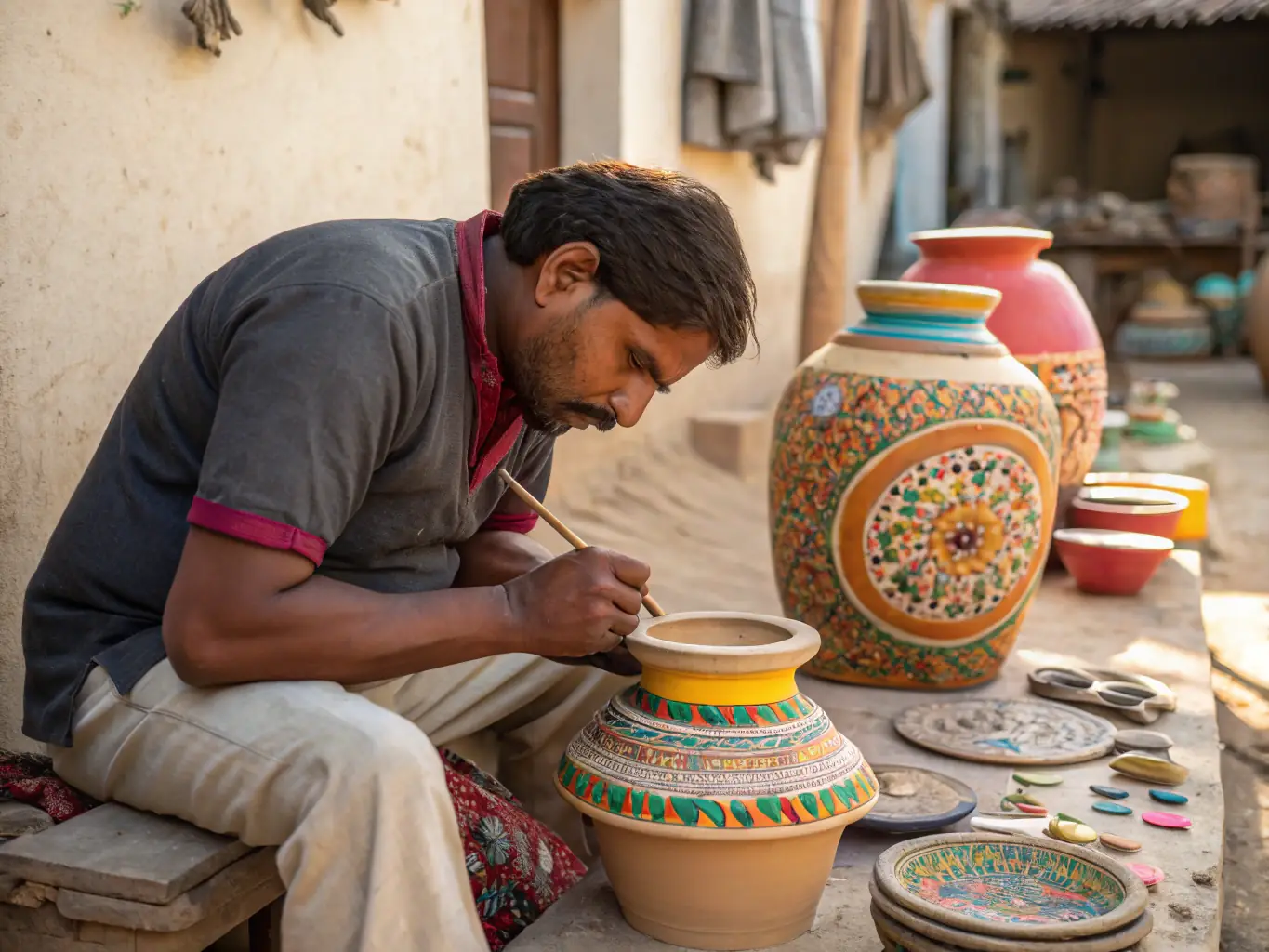 A photograph of local artisans leading a workshop on traditional crafts, demonstrating the organization's commitment to preserving intangible cultural heritage.