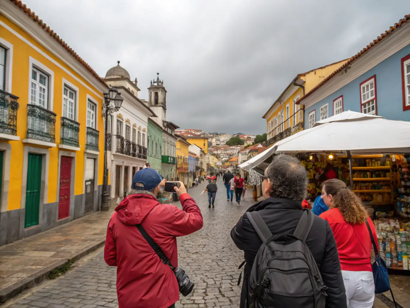 A vibrant image of a restored heritage site with visitors exploring the area, showcasing the beauty and significance of preserved cultural landmarks.